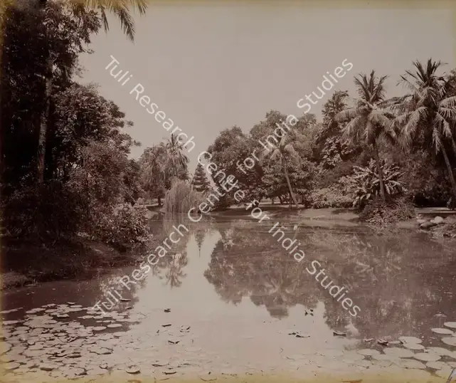 Bourne, Samuel (Photographer). View in Eden Gardens. Calcutta - From the album 'India Ceylon and Egypt 1901-1902'. Albumen Print pasted on mount, c.1865-1866 | Antiquarian Photograph | Photography | 00115503