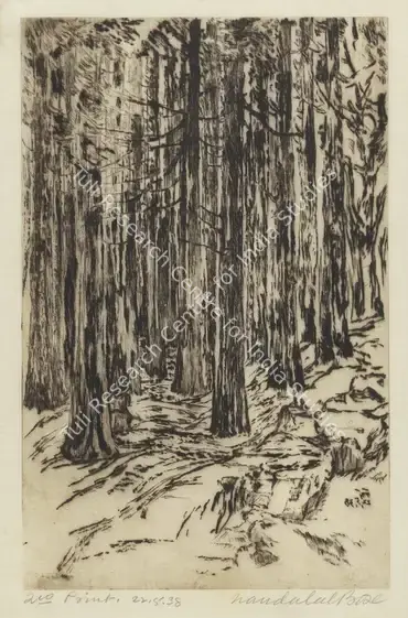 Bose, Nandalal (Artist). Untitled (Trees). Print, 1938 | Print | EconomicsArt | 00871880
