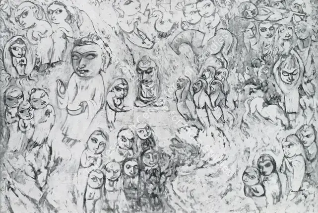 Paniker, K.C.S. (Artist). Life of the Buddha. 1956 | Art Heritage 2, 1982-1983 | Painting | FineArts | 00530031