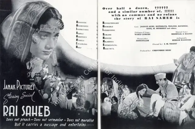 Desai, Chhotubhai B. (Producer), Rai Saheb, 1942 | Advertisement, Filmindia, March 1942 | CinemaEducation | 00858451