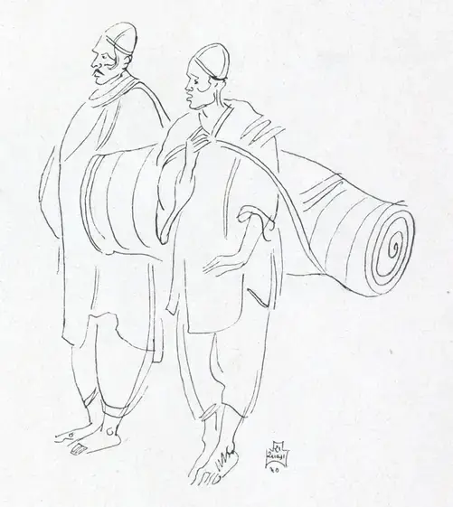 Chavda, Shiavax (Artist). Sketches of Kashmir Life. 1940 | Marg, March 1955 | Sketch | FineArts | 00674193