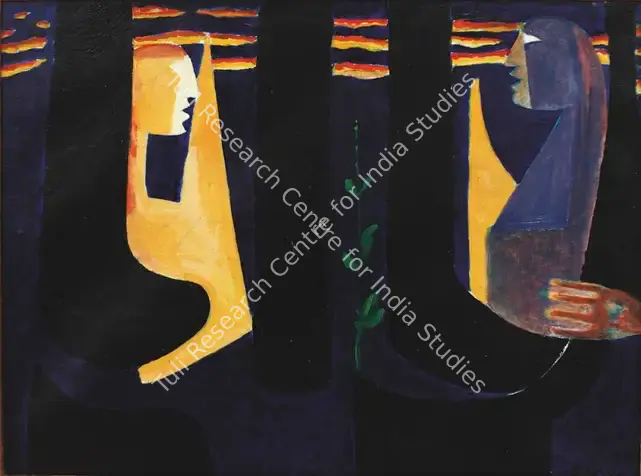 De, Biren (Artist). Encounter' Night Arrives. Oil on canvas, mid 1950s | Painting | FineArts | 00577091
