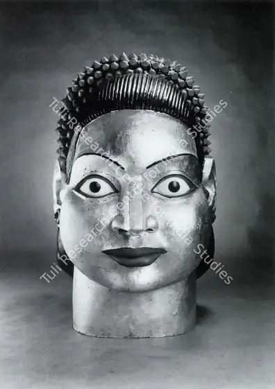 Reddy, Ravinder (Artist). Head IV. Painted Gold Gilded, Polyester-Resin Fiberglass, 1995 | Marg, 1997 | Sculpture | FineArts | 00675183