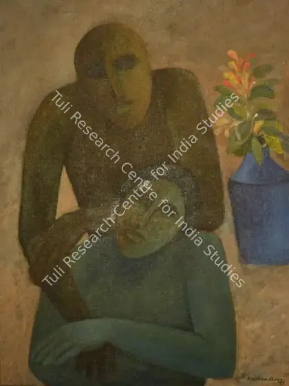 Ahuja, Krishan (Artist). Dialogue. Oil on board, 1995 | Painting | FineArts | 00332166