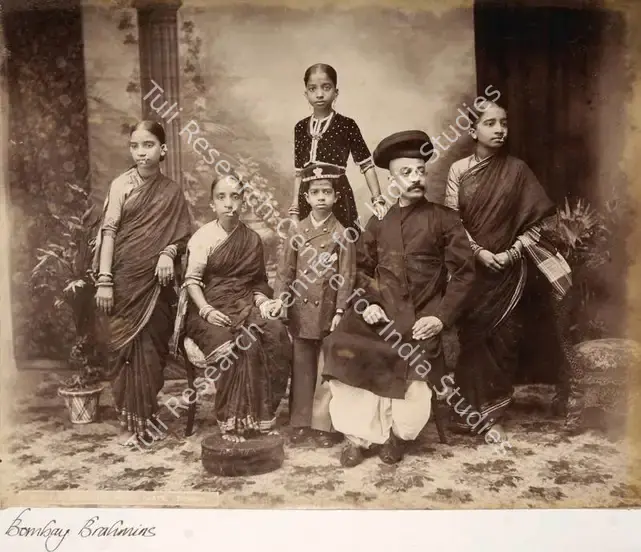 Unknown (Photographer). Group of Brahamins, Pareu Caste - Bombay Brahmins. Albumen print pasted on mount, n.d. | Antiquarian Photograph | Photography | 00114980