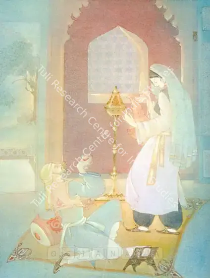 Kulkarni, Shakuntala (Artist). From The Omar Khyyam. Line wash and watercolour on paper, 1952 | Painting  | 00877900