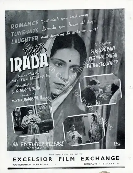 Shamsuddin, S. (Director), Irada, 1944 | Advertisement, Filmindia, April 1944 | CinemaEducation | 00858689