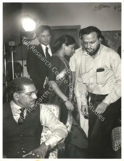 Govind (Cinematographer), Kalyug, 1980. Shyam Benegal, Shashi Kapoor And Amrish Puri On The Sets | Working Still | CinemaEducation | 00890873