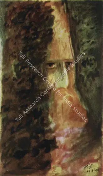 Zaveri, Panna (Artist). Rabindranath Tagore. n.d. | Marg, March 1961 | Painting | FineArts | 00674350