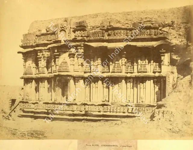 Pigou, William Henry (Photographer). Lukhmeshwur. A ruined Temple - From the album "Architecture in Dharwar and Mysore Published by John Murray. London 1866. Photographs by Dr. William Henry Pigou, Dr. Andrew C. Neill and Col. Thomas Biggs with an historical and descriptive memoir by Colonel Meadows Taylor and architectural notes by James Fergusson". Albumen print pasted on mount, n.d. | Antiquarian Photograph | Photography | 00115762