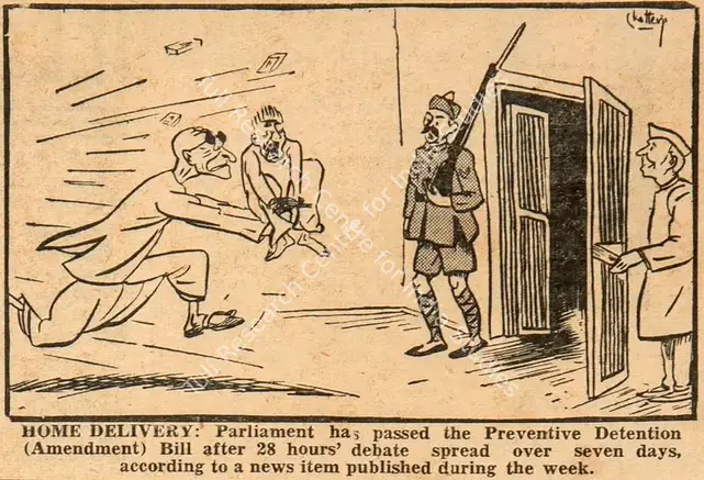 Chatterjee, Basu (Cartoonist). Home Delivery. 1951 | Cartoons, Blitz, 03 March 1951 | PopCulture | 00904450