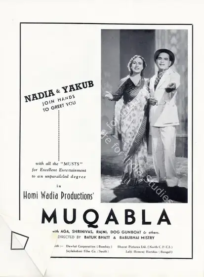 Bhatt, Nanabhai (Director), Muqabla, 1942 | Advertisement, Filmindia, May 1942 | CinemaEducation | 00858459