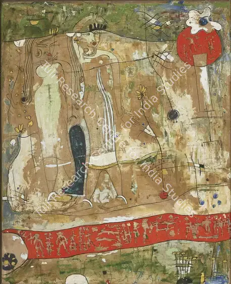 Samant, Mohan (Artist). Red Carpet. Watercolour on paper, 1951 | Painting | EconomicsArt | 00871379