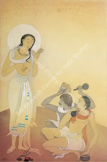 Majumdar, Kshitindranath (Artist). Chaitanya with Jagai Madhal. Watercolour & wash, early 1950s | Painting | FineArts | 00375320