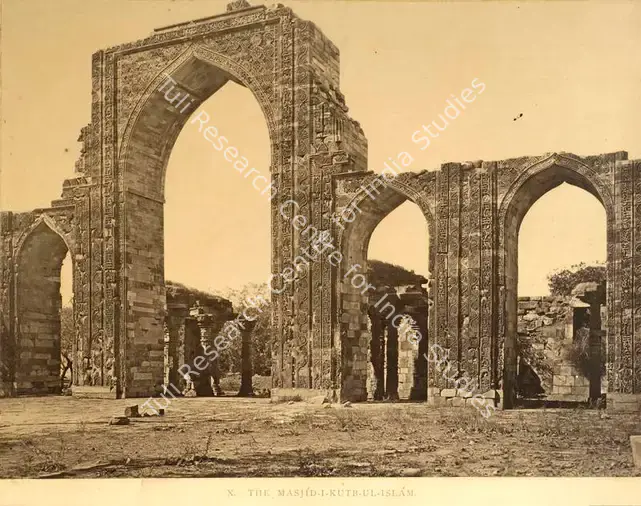 Shepherd, Charles (Photographer). The Masjid-i-Kutb-ul-Islam, View of the Great Arches. Albumen print pasted on mount, c.1870 | Antiquarian Photograph | Photography | 00114992