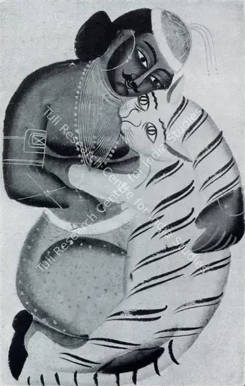Unknown (Artist). Man with Tiger. c.1875 | Marg, July 1952 | Painting | FineArts | 00674703
