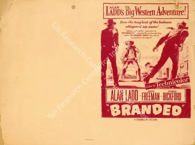 Mate, Rudolph (Director), Branded, 1950 | Handbill | CinemaEducation | 00894056