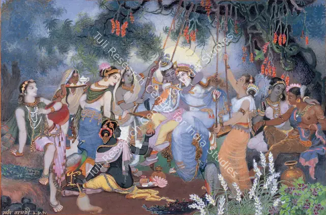Bagchi, Radha (Artist). Radha Krishna. Gouache on paper, 1970 | Painting | FineArts | 00755817
