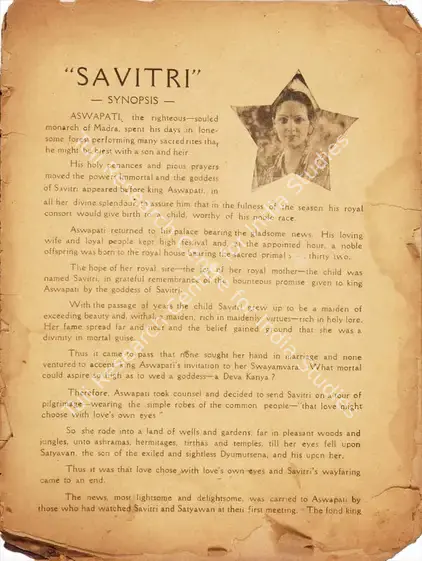 Rai, Himanshu (Producer), Savitri, 1937 | Song-Synopsis Booklet | CinemaEducation | 00780082