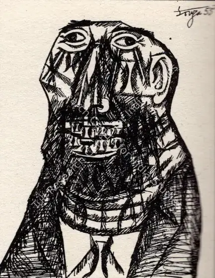 Souza, F.N. (Artist). Six Gentleman of our Times. 1955 | Art Heritage 6, 1986-1987 | Drawing | FineArts | 00530236