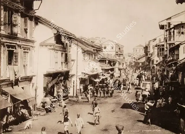 Studio Clifton & Co. (Photographic Studio). A Native Street Scene - From the album "L.G. to L.R.' by Clifton and Co.. Calotype print pasted on mount, 1900 | Antiquarian Photograph | Photography | 00115242