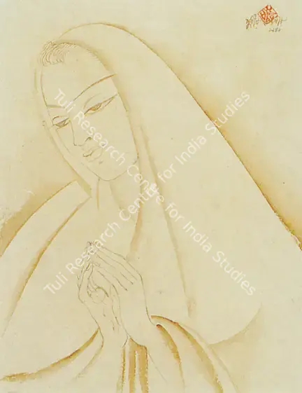 Bengal School (Artist). Meera Bai. Brush on paper, 1941 | Drawing  | 00877145