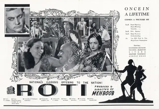 Mehboob (Producer), Roti, 1942 | Advertisement, Filmindia, August 1942 | CinemaEducation | 00858487