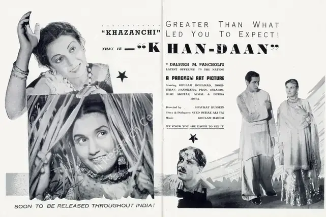 Rizvi, Shaukat Hussain (Director), Khandaan, 1942 | Advertisement, Filmindia, March 1942 | CinemaEducation | 00858446
