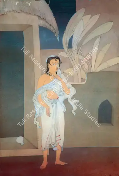 Majumdar, Kshitindranath (Artist). Chaitanya Leaving Home. Watercolour and Wash on paper, early 1960s | Painting  | 00880815