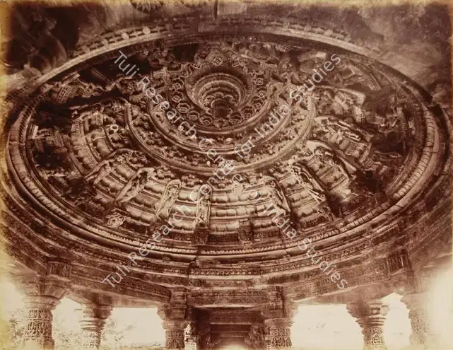 Dayal, Lala Deen (Photographer). Ceiling of a Jain temple Chittore - From the album 'Views in Meywar' By Lala Deen Dayal Indore. Albumen print pasted on mount, c.1890 | Antiquarian Photograph | Photography | 00115164