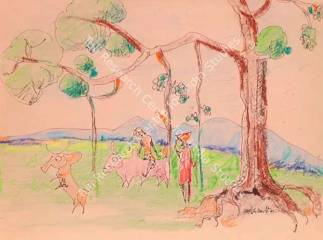 Ali, J. Sultan (Artist). Serenity. Pastel, pen and ink on paper, 1945 | Drawing | FineArts | 00574685