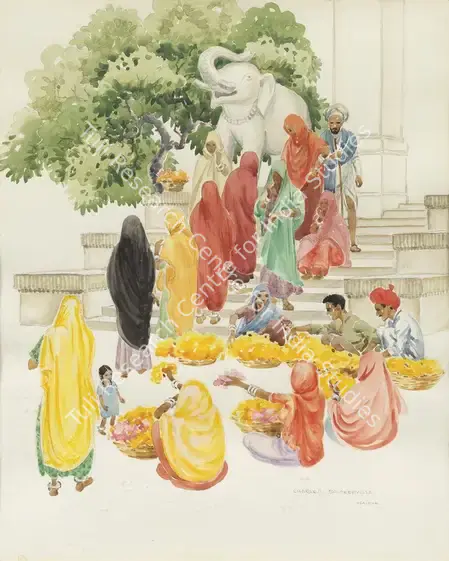 Baskerville Jr., Charles (Artist). Udaipur. Watercolour on paper, n.d. | Painting | EconomicsArt | 00871941