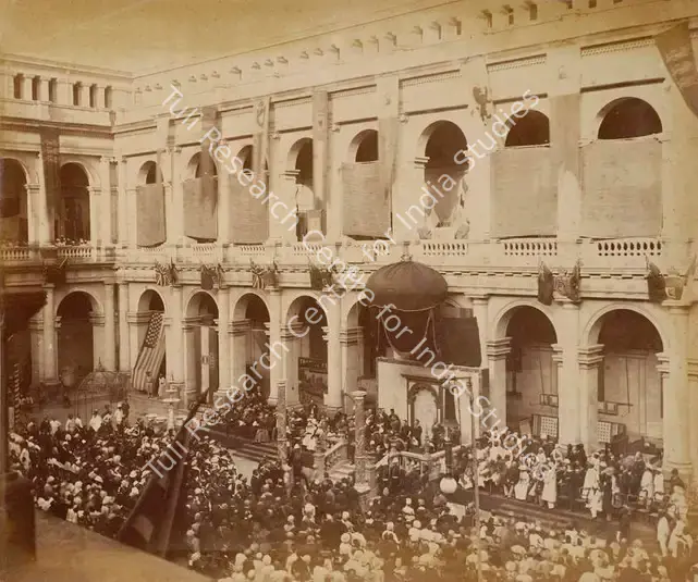 Narayan, Shew Shankar (Photographer). View of the Closing Ceremony - From the album 'Calcutta International 1883-84 Exhibition Views'. Albumen print pasted on mount, 1883-1884 | Antiquarian Photograph | Photography | 00115315