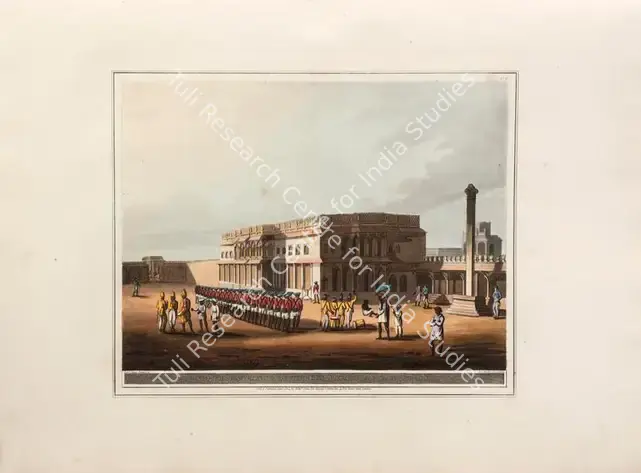 Stadler, I.C. (Printmaker). North entrance of tippoo's Palace at Bangalore. Print on paper, 01 January 1804 | Aquatint, A Brief History of Ancient and Modern India, 1805 | Scholarship | 00156191