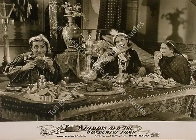 Wadadeker, Anant (Cinematographer), Aladdin Aur Jaadui Chiraag, 1952 | Lobby Card | CinemaEducation | 00829578