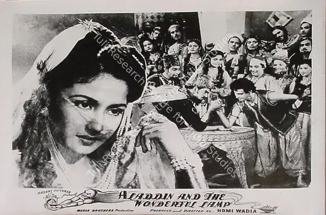Wadadeker, Anant (Cinematographer), Aladdin Aur Jaadui Chiraag, 1952 | Lobby Card | CinemaEducation | 00829573