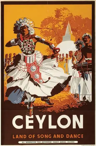 Samarasinha, After C.K.L. (Artist). Ceylon - Land of Song and Dance. Silk screen lithographic print on paper | Travel Publicity Related Art & Poster | PopCulture | 00092904
