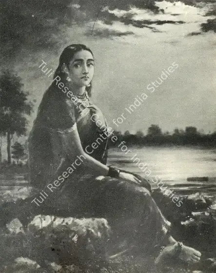 Varma, Raja Ravi (Artist). Lady in Moonlight. Oil on Canvas, circa 1889 | Journal of Arts & Ideas, June 1989 | Painting | Scholarship | 00676850