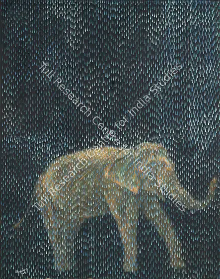 Devasia, Alexander (Artist). Night. Oil on cotton cloth, 2004 | Tapestry/Textile | EconomicsArt | 00122865