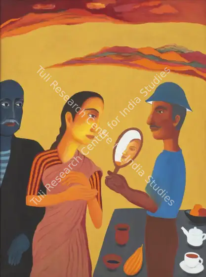 Lajmi, Lalitha (Artist). Reflections. Oil on canvas, 2005 | Painting | EconomicsArt | 00891921