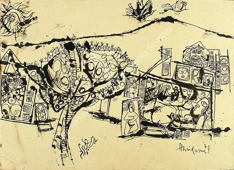 Haridasan, K.V. (Artist). Untitled. Watercolour on paper, 1967 | Painting | FineArts | 00373186