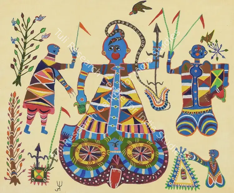 Baiga, Jodhaiya Bai (Artist). Bholenath Ka Darbar. Acrylic on canvas, 2018 | Painting | EconomicsArt | 00870653