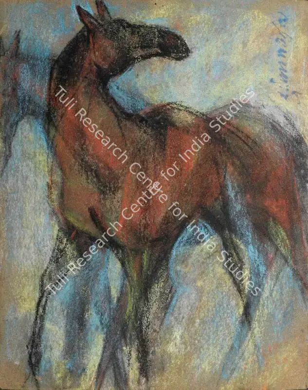Das, Sunil (Artist). Horse Series. Conte on paper, late 1950s | Drawing  | 00860042