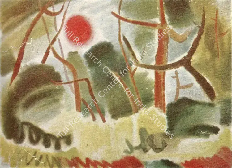 Pasricha, R.N. (Artist). Landscape. Water colour, 1966 | Lalit Kala Contemporary, September 1967-April 1968 | Painting | FineArts | 00534977