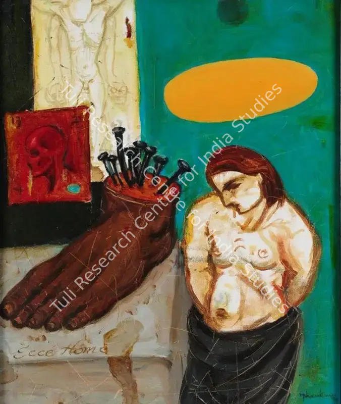 Kumar, Bari (Artist). Untitled. Oil on canvas pasted on board, 1994 | Painting | FineArts | 00644908