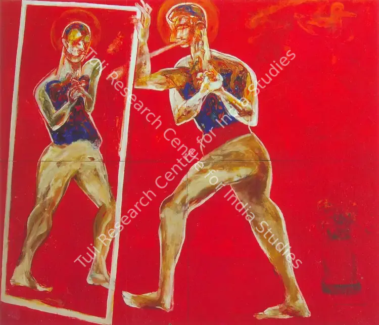 Konar, Tapas (Artist). A Man, An Outsider. Acrylic on canvas, 2003 | Painting | FineArts | 00574820