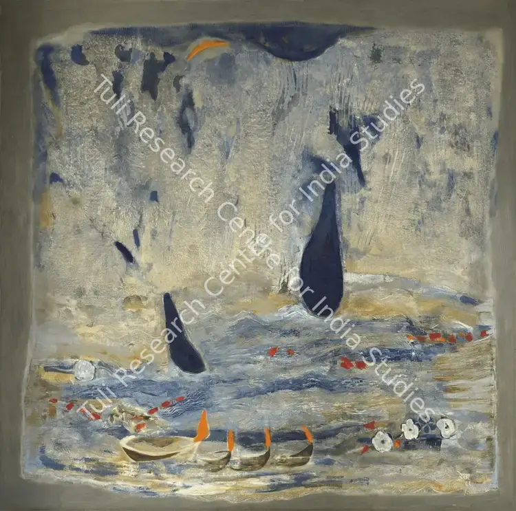Rao, Rekha (Artist). Rain. Oil on canvas, 1997 | Painting | EconomicsArt | 00872296