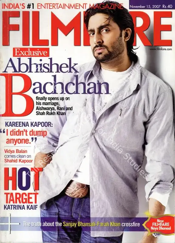 Pillaai, Jitesh (Editor). Filmfare. 56(11). Bombay: Devashish Sarkar, c/o The Times of India, 15 November 2007 | Magazine | CinemaEducation | 00793851