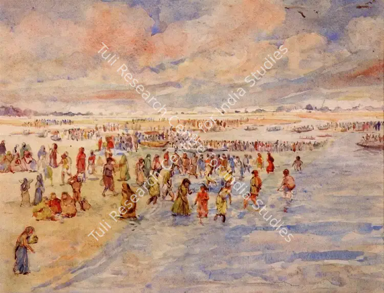 Haldar, Rabin (Artist). Ganga Sagar. Watercolour on paper, n.d. | Painting | FineArts | 00599368