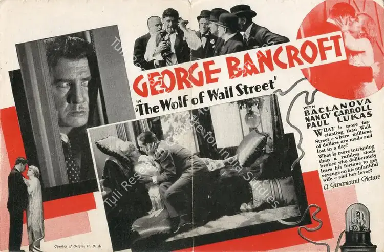Lee, Rowland V. (Director), The Wolf Of Wall Street, 1929 | Handbill | CinemaEducation | 00761067